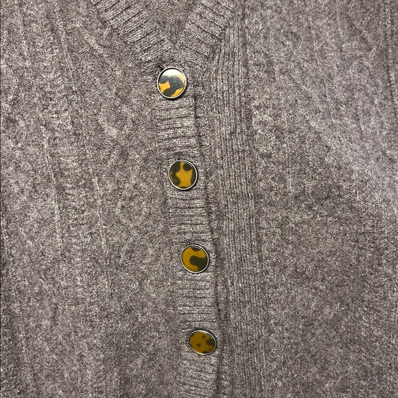 Free People Beatrice Cashmere New XL Cable Knit Button-Up Vest - Picture 2 of 3